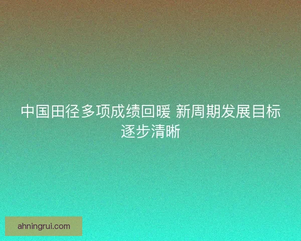 中国田径多项成绩回暖 新周期发展目标逐步清晰
